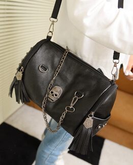 Punk rivets skull fashion shoulder bag female chain bag